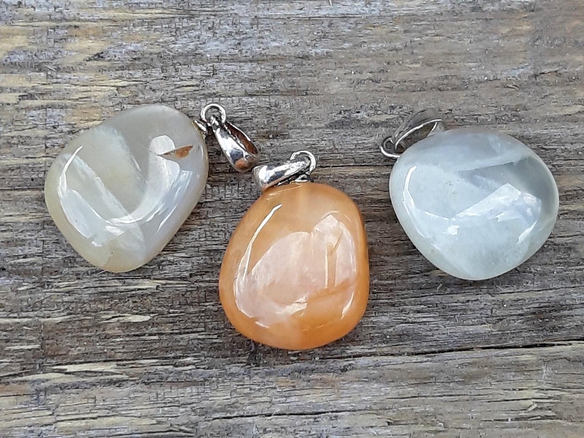 Edelsteen Maansteen hanger - 925 sterling zilver